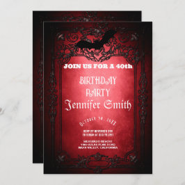 40. Geburtstag Party Gothic Red Einladung