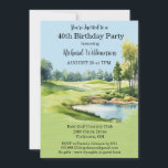 40. Geburtstag Party Herren Golf Theme Party Einladung<br><div class="desc">Diese festliche und farbenfrohe 40. Geburtstagsfeier-Party Einladung hat ein goldenes Thema und ist ideal für einen Golfer. Es verfügt über einen Golfplatz mit Golfklubs auf einem Golfplatz, viel zu personalisieren, um für Ihre eigene Veranstaltung geeignet zu machen. Wir haben alle Zutaten, um es zu einem besonderen Party zu machen -...</div>