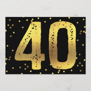 40. Geburtstag Party Imitats Gold Foil Confetti Bl Einladung