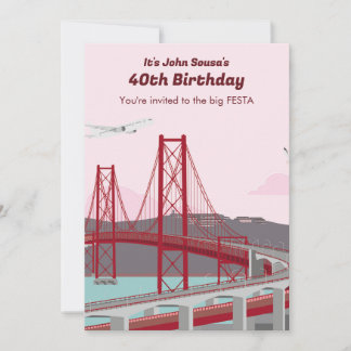 40. Geburtstag Party Lissabon Bridge Einladung