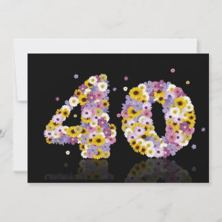 40. Geburtstag Party, mit Blumenbriefen Einladung