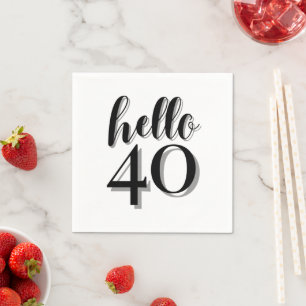 40. Geburtstag Party Modernes Serviette
