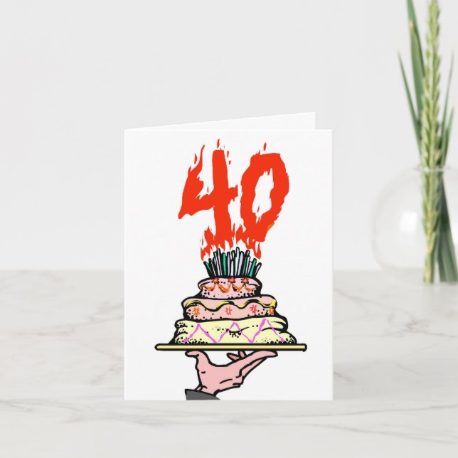 40. Geburtstag Party Personalisiert Karte (Vorderseite)