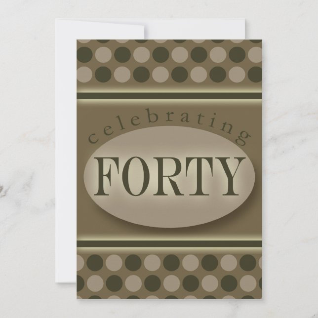 40. Geburtstag Party Personalisierte Einladung (Vorderseite)