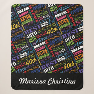 40. Geburtstag Party Special Personalisiert Monogr Sherpadecke