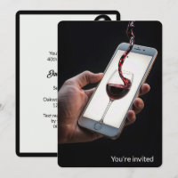 40. Geburtstag Party Wein auf Smartphone-Bildschir