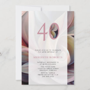 40. Geburtstag Pastell Abstract Floral Party Einladung