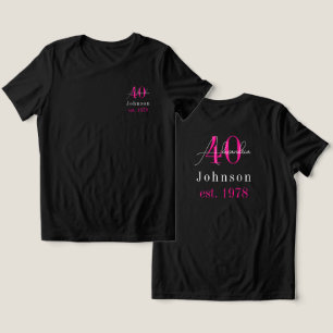 40. Geburtstag Personalisierter Name Schwarz Hot P Tri-Blend Shirt