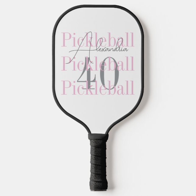 40. Geburtstag Pickleball Pink Gastgeschenk Schläger (Vorderseite)