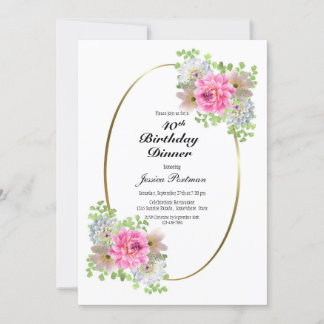 40. Geburtstag Pink Gold Party Einladung