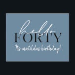 40. Geburtstag Postkarte<br><div class="desc">Moderne Schrift & geometrische vierzigste Geburtstagsfeier laden ein. Modernes geometrisches Backermuster. Teil einer Sammlung. Die Farbe kann geändert werden.</div>