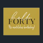 40. Geburtstag Postkarte<br><div class="desc">Moderne Schrift & geometrische vierzigste Geburtstagsfeier laden ein. Modernes geometrisches Backermuster. Teil einer Sammlung. Die Farbe kann geändert werden.</div>