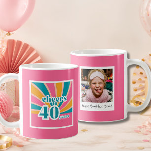40. Geburtstag Prost auf 40 Jahre rosa Kaffeetasse