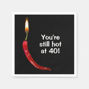 40. Geburtstag Red Hot Pepper Napkins Serviette