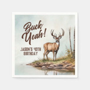 40. Geburtstag Rehbock Yeah Jagd auf Hirsche Serviette
