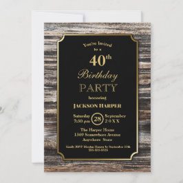 40. Geburtstag Rustikales Party Einladung