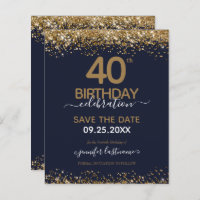 40. Geburtstag Save the Date Einladung