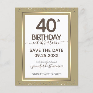 40. Geburtstag Save the Date Einladung
