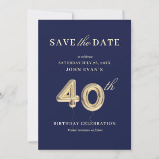 40. Geburtstag Save the Date Einladung