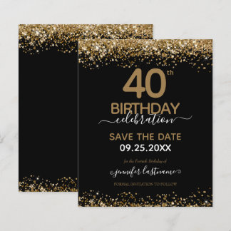 40. Geburtstag Save the Date Einladung