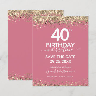 40. Geburtstag Save the Date Einladung