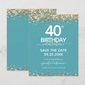 40. Geburtstag Save the Date Einladung