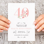 40. Geburtstag schlicht rosa und weiße Blumen Chic Einladung<br><div class="desc">40. Geburtstag schlicht rosa und weiße Blumen Chic | Erwachsene Einladungen zum Geburtstag | Niedlich Chic Minimalistisch Elegant 40. Einladungen | 40 Jahre Geburtstagsfeier</div>