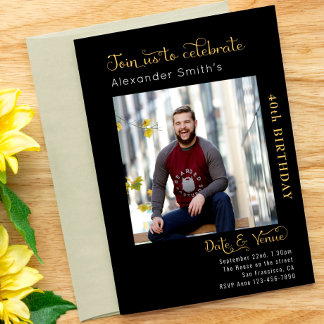 40. Geburtstag schwarz Einladung