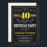 40. Geburtstag Schwarz-Gelb-Halbpension Einladung<br><div class="desc">40. Geburtstag Einladung schwarz und gelb Typografie. Tafel. Schwarz-Weiß-Hintergrund. Erwachsener zum Geburtstag. Männer oder Frauen zum Geburtstag. Kinder Junge oder Mädchen Lady Teen Teenage Bday einladen. 13. 15. 16. 18. 20. 21. 30. 40. 50. 60. 70. 80. 90. Jedes Alter. Für weitere Anpassungen klicken Sie bitte auf die Schaltfläche "Anpassen"...</div>