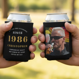 40. Geburtstag Schwarzes Gold mit Foto Dosenkühler