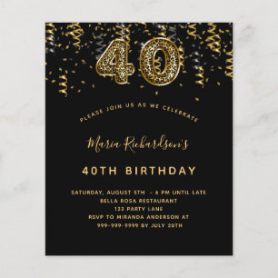40. Geburtstag schwarzes Goldleopard-Party