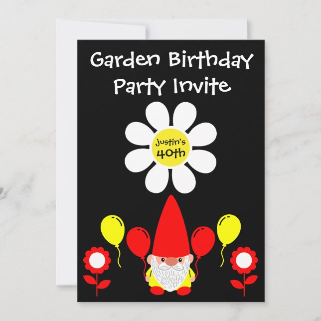 40. Geburtstag Sommergarten Party Einladung (Vorderseite)