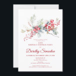40. Geburtstag Überraschung Party Greenery Red Ber Einladung<br><div class="desc">Freuen Sie sich auf ein außergewöhnliches Party zum Wintergeburtstag mit roter Beere und grünem Blumendesign. Tiefe rote Beeren sind in Blätter und Ästen eingebettet. Roter Text trägt zur festlichen Stimmung bei. Dieser Artikel ist Teil der Winter Berry Collection. Es enthält Vorlagen, mit denen Sie schnell eine einzigartige Einladungssuite und passende...</div>