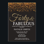 40. Geburtstag vierzig und fabelhafter GoldGlitzer Einladung<br><div class="desc">40. Geburtstagseinladung. Vierzig und fabelhaftes. Schwarzes und Gold. GoldGlitzer. Erwachsenes Geburtstags-Party. Für Männer oder Frauen. Für weitere Kundenbezogenheit klicken Sie bitte "besonders anfertigen es" Knopf und benutzen unser Entwurfswerkzeug,  um diese Schablone zu ändern.</div>
