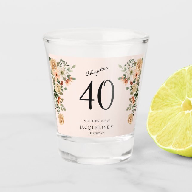 40. Geburtstag Vintag Schnapsglas (Vorderseite)