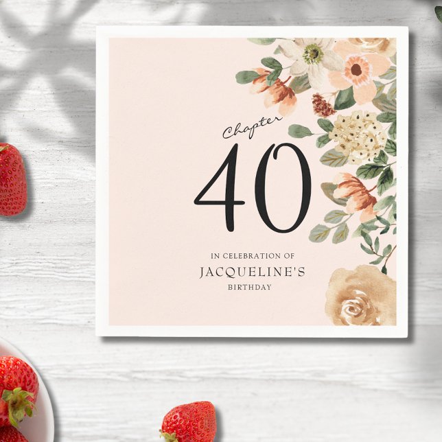40. Geburtstag Vintag Serviette (Our elegant 40th Birthday Vintage Floral Napkins from Zazzle can transform your party's atmosphere)