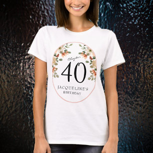 40. Geburtstag Vintage Floral T-Shirt