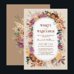 40. Geburtstag von Fabulous Boho Fall Floral Einladung<br><div class="desc">Dieses elegante Herbstdesign zeichnet sich durch rustikale Aquarellblumen aus, die mit grünem Blattwerk und luftigem Pampasgras in verschiedenen Farbtönen gebrannt, orange, lila, staubig, gelb und launenhaft. Personalisieren Sie die Einladung mit Ihren Daten und wenn Sie gewollt, um den Stil und die Platzierung des Textes weiter zu ordnen, klicken Sie bitte...</div>