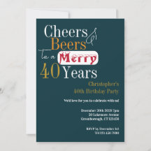 40. Geburtstag Weihnachts Cheers Beers Party