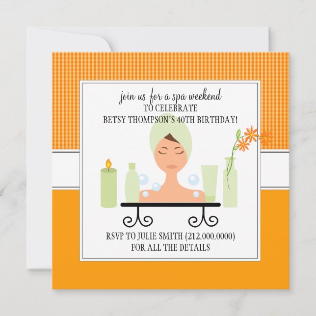 40. Geburtstag Wellness-Center Weekend Einladung (Vorderseite)