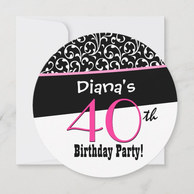 40. Geburtstag WIRBEL Modernes Template A05 Einladung (Vorderseite)