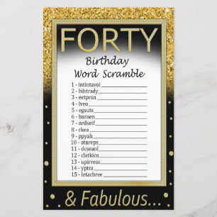 40 Geburtstag Word Scramble Game