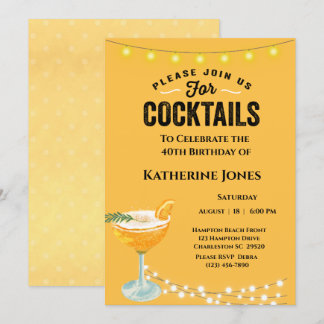 40. Geburtstags Cocktail-Party Einladung
