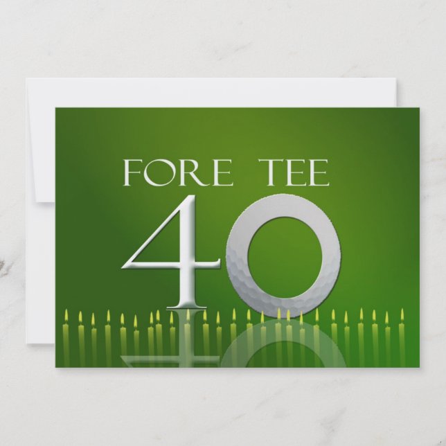 40. Geburtstags-Feier-Einladung - Golf Einladung (Vorderseite)