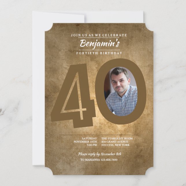 40. Geburtstags-Foto-Einladung Einladung (Vorderseite)