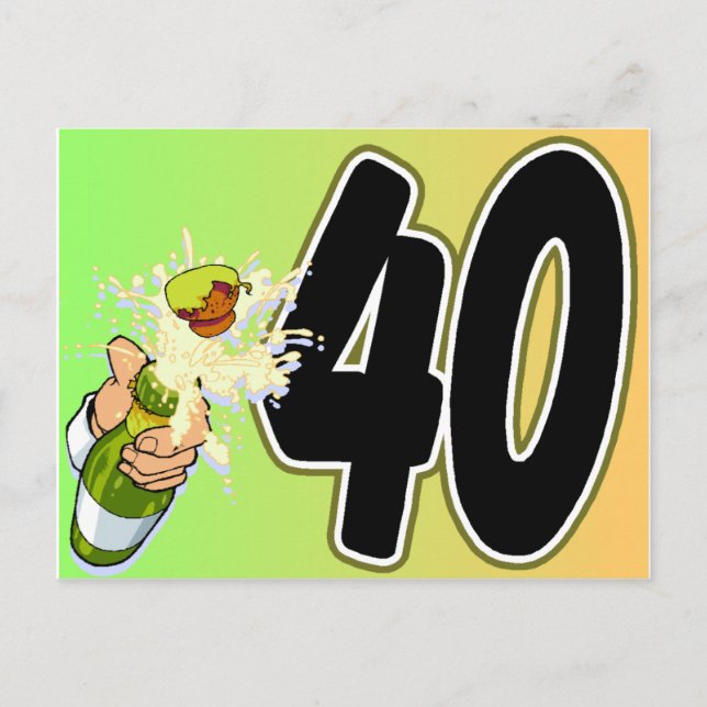40. Geburtstagsartikel Postkarte (Vorderseite)