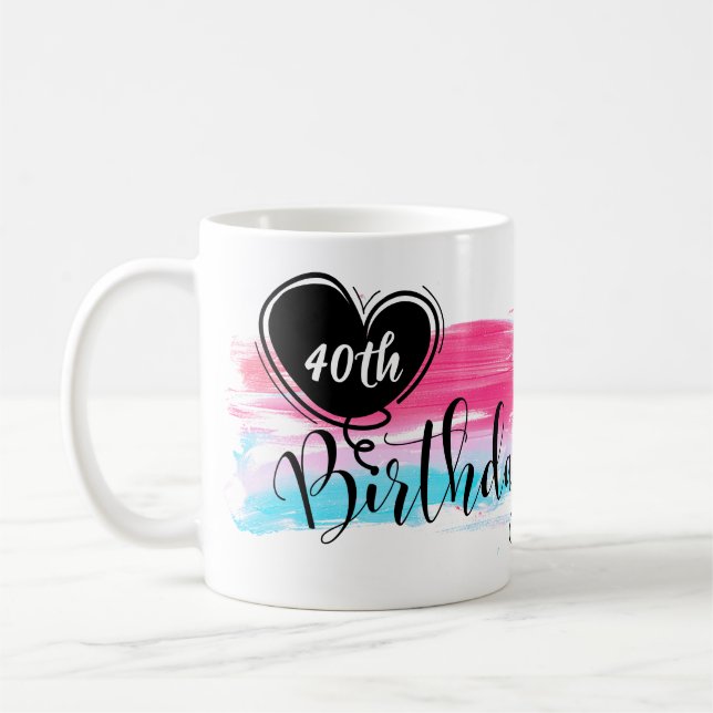 40. Geburtstagscup/Tasse Kaffeetasse (Links)