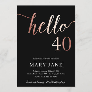 40. Geburtstagseinladung, 40. Geburtstag Einladung