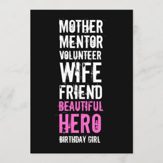 40. Geburtstagseinladung - Mama Volunteer Hero Einladung