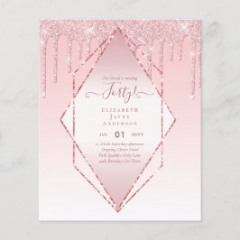 40. Geburtstagseinladungen IHR Girly Glamour Glitz Flyer